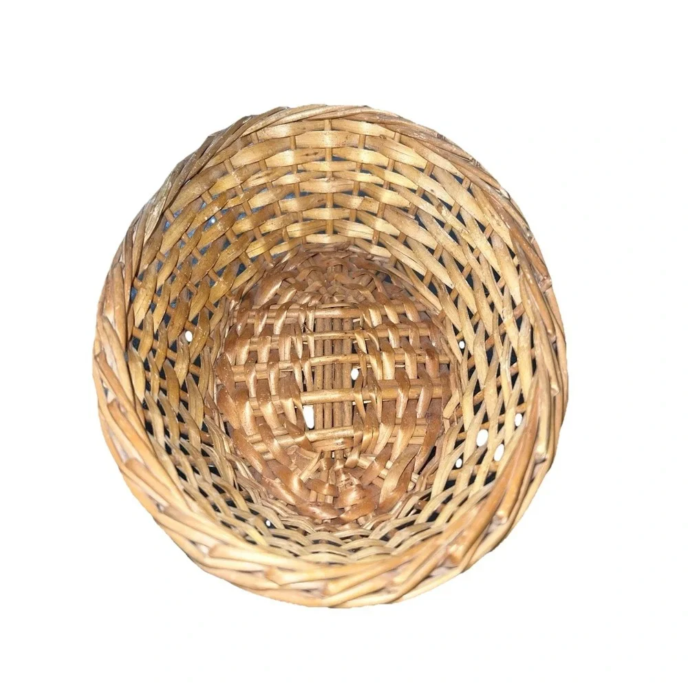 Vintage Hen On Nest Chicken Basket Woven Wood Wicker Rattan Farmhouse Decor 8